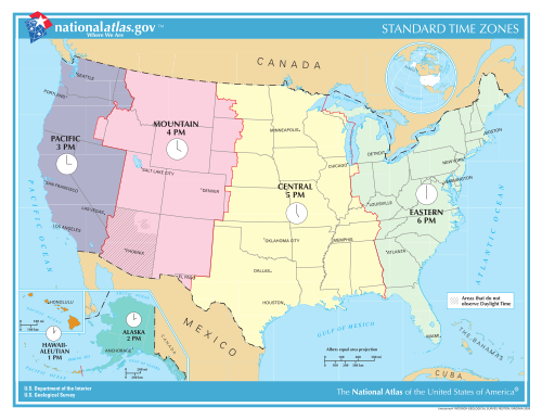 Time zones in the United States